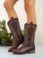 Arlena | Ivory Western Boots