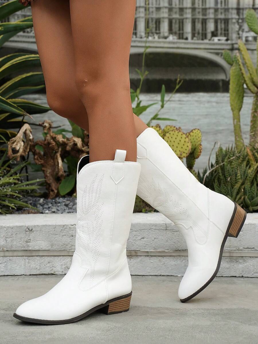 Arlena | Ivory Western Boots