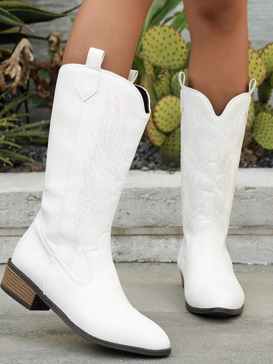 Arlena | Ivory Western Boots