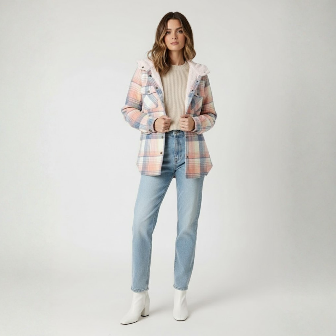 AMELIA™ - Women’s Plaid Hooded Flannel Jacket