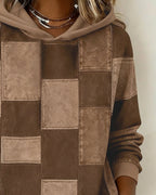 Elena  Patchwork Denim Hoodie