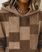 Elena  Patchwork Denim Hoodie