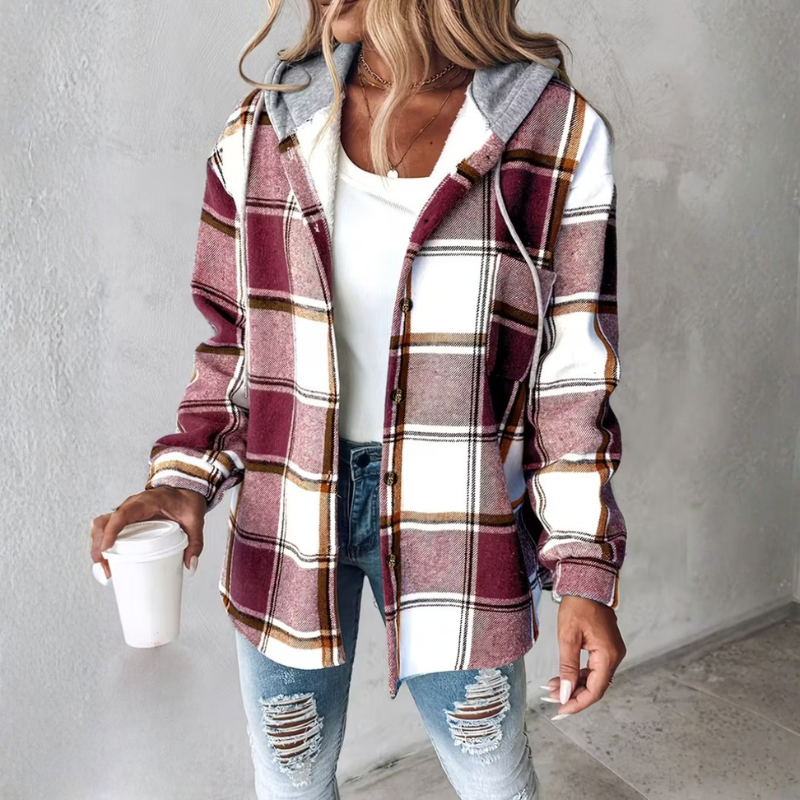 Brigitte | Cozy Plaid Jacket