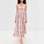 Idonna™ | Classy Sleeveless Summer Floral Cami Maxi Dress