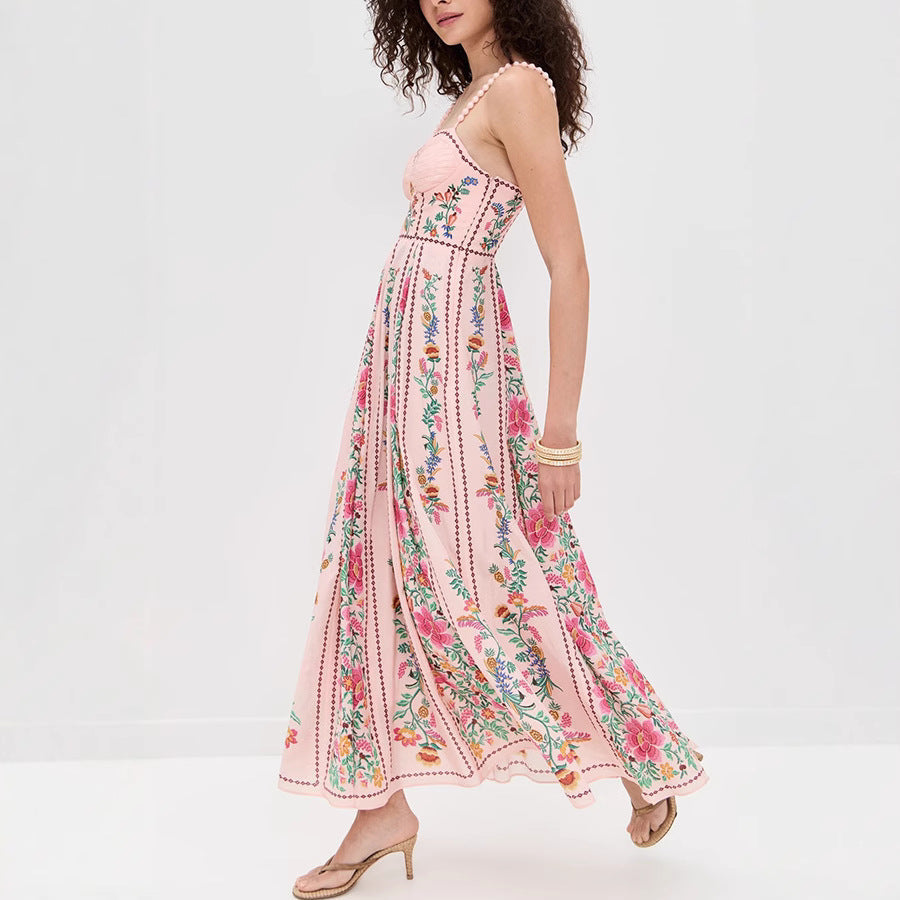 Idonna™ | Classy Sleeveless Summer Floral Cami Maxi Dress