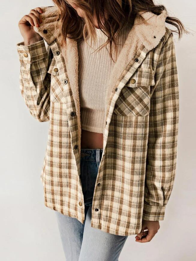 AMELIA™ - Women’s Plaid Hooded Flannel Jacket