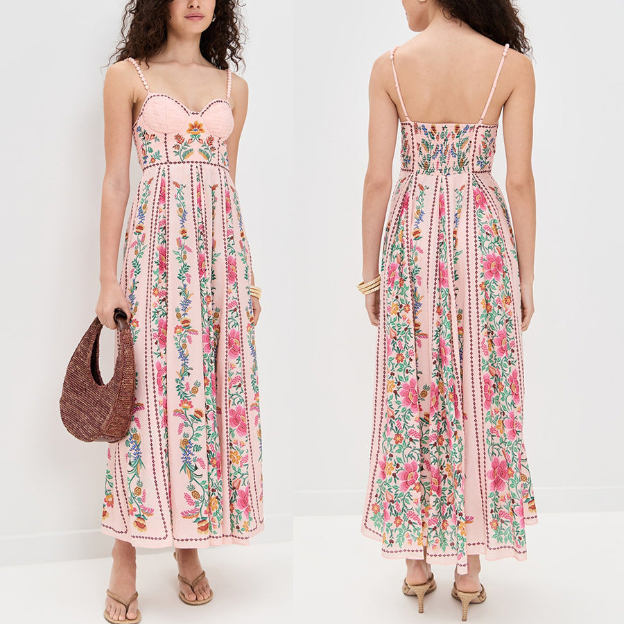 Idonna™ | Classy Sleeveless Summer Floral Cami Maxi Dress