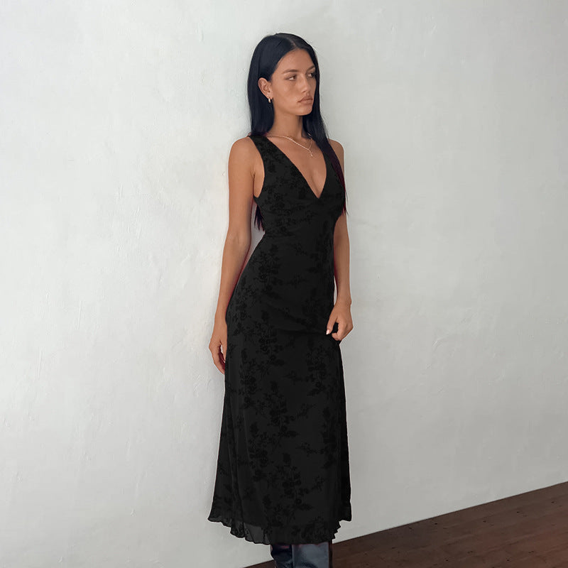 Lara™ | Classy Floral Print V-Neck Sleeveless Maxi Dress