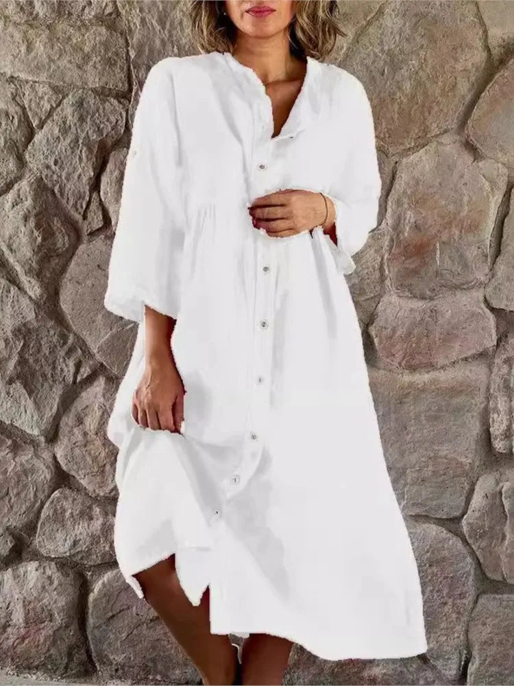Gertrude - Cotton and Linen Shirt Dress