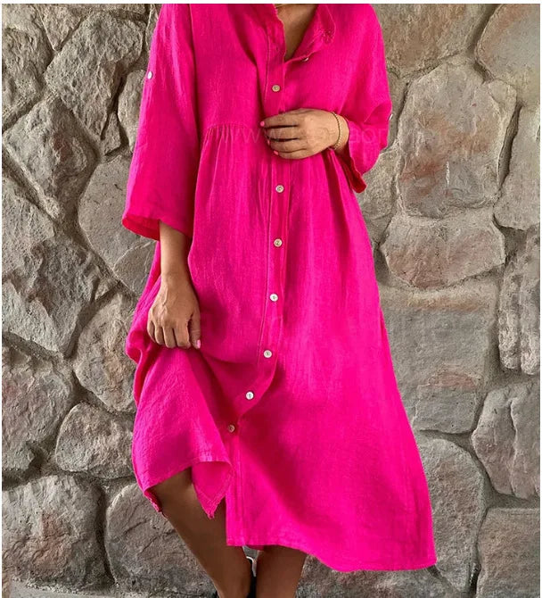 Gertrude - Cotton and Linen Shirt Dress