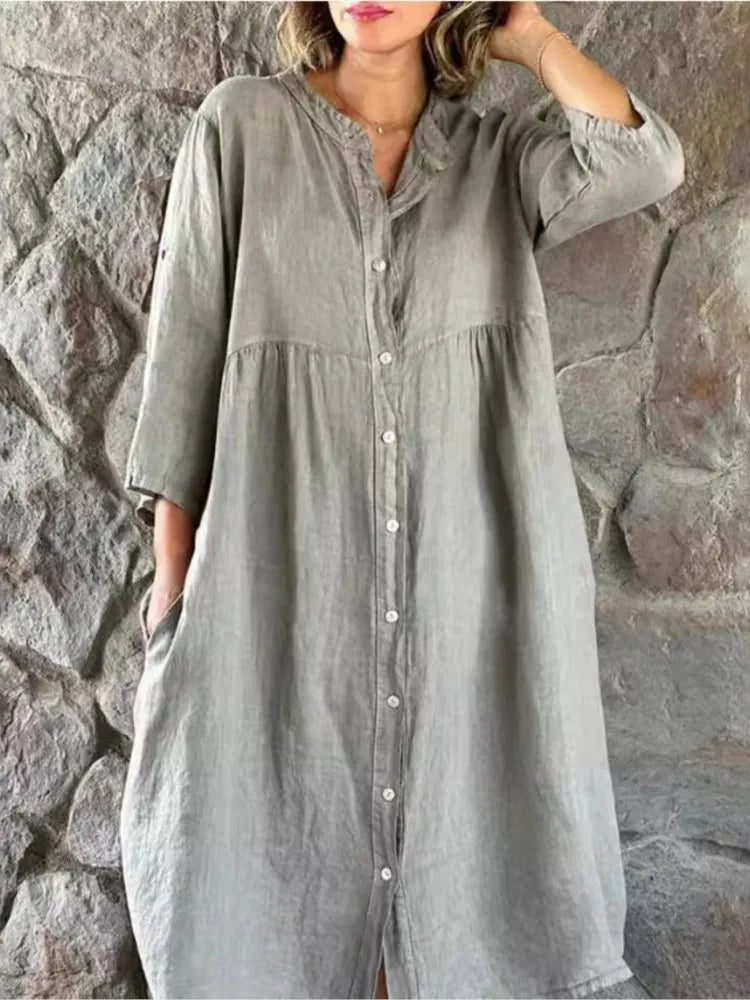 Gertrude - Cotton and Linen Shirt Dress
