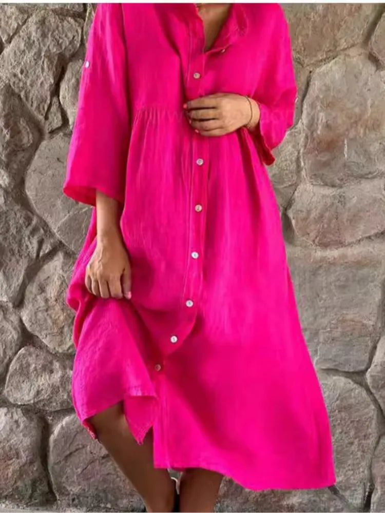 Gertrude - Cotton and Linen Shirt Dress