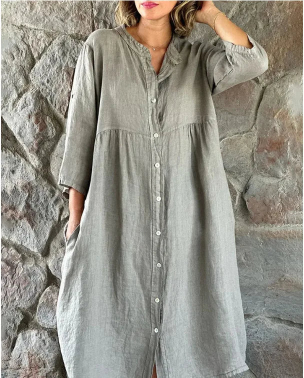 Gertrude - Cotton and Linen Shirt Dress