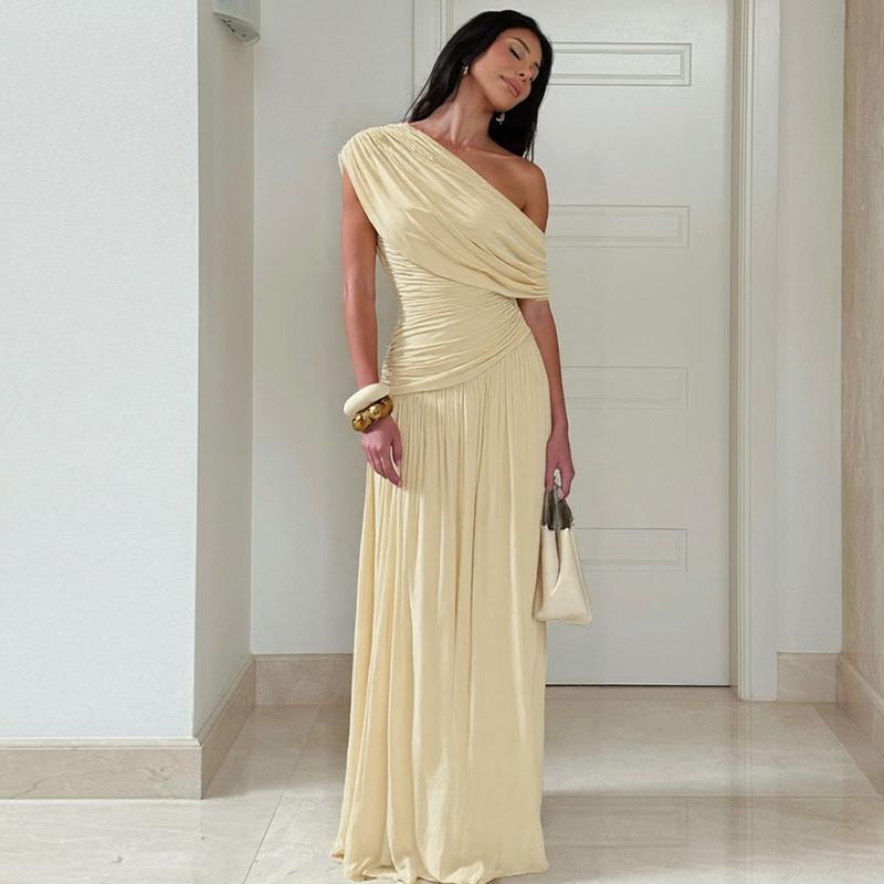 Mano™| Elegant One Shoulder Evening Bodycon Maxi Dress