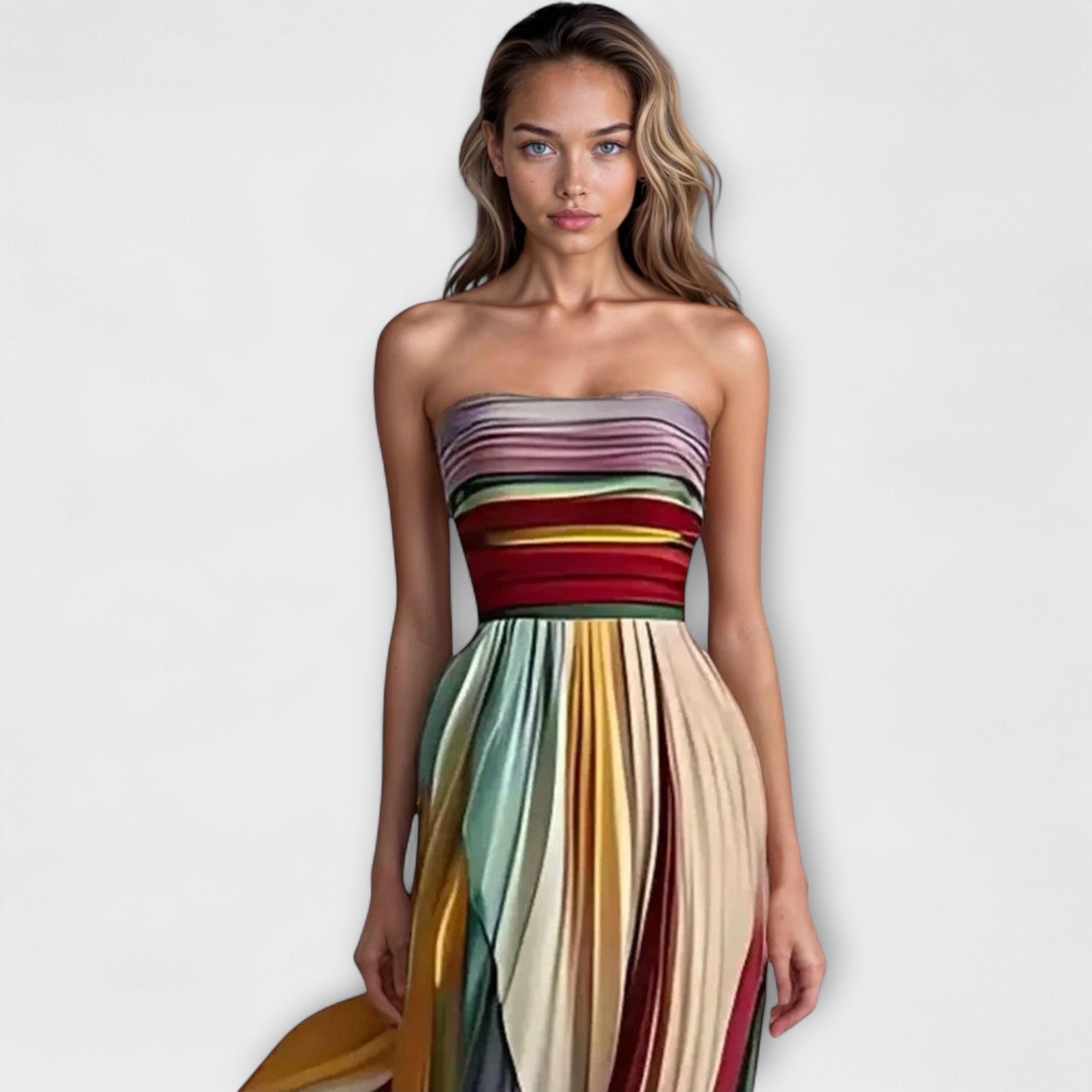 Marigold™ | Bold & Flowing Women Strapless Dress